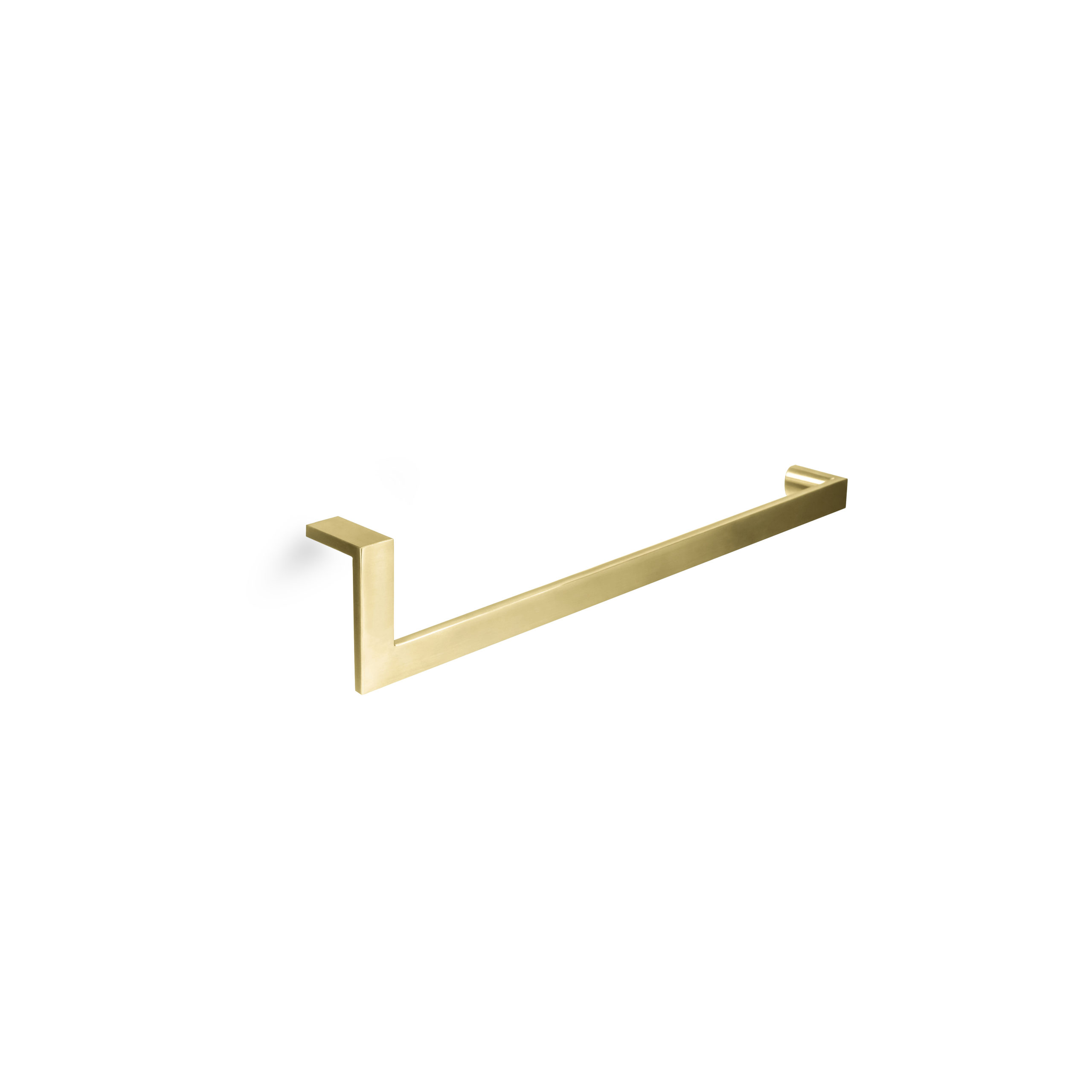Satin brass modern door handle - surface mount - 18 inch length - product featured image - SKU J 401-1.1 SBZ