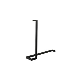 Matte black modern door handles - towel bar - product featured image - 18 inch length by 18 inch height - product SKU J401-I501-6 BBL