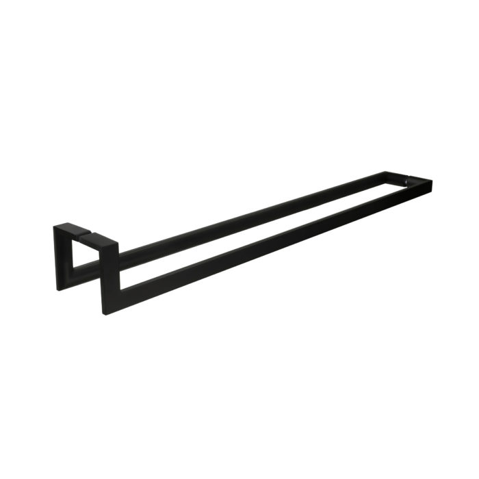 Matte black modern door handles - towel bar - back to back - product featured image - 30 inch length - product SKU JL 403-3 BBL
