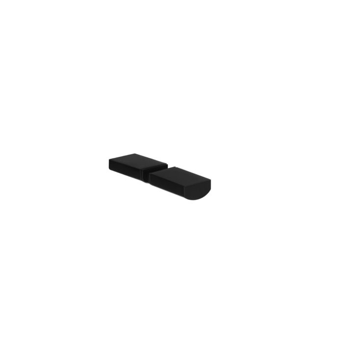 Matte black modern door pulls - back to back - product SKU PP 801-3 BBL