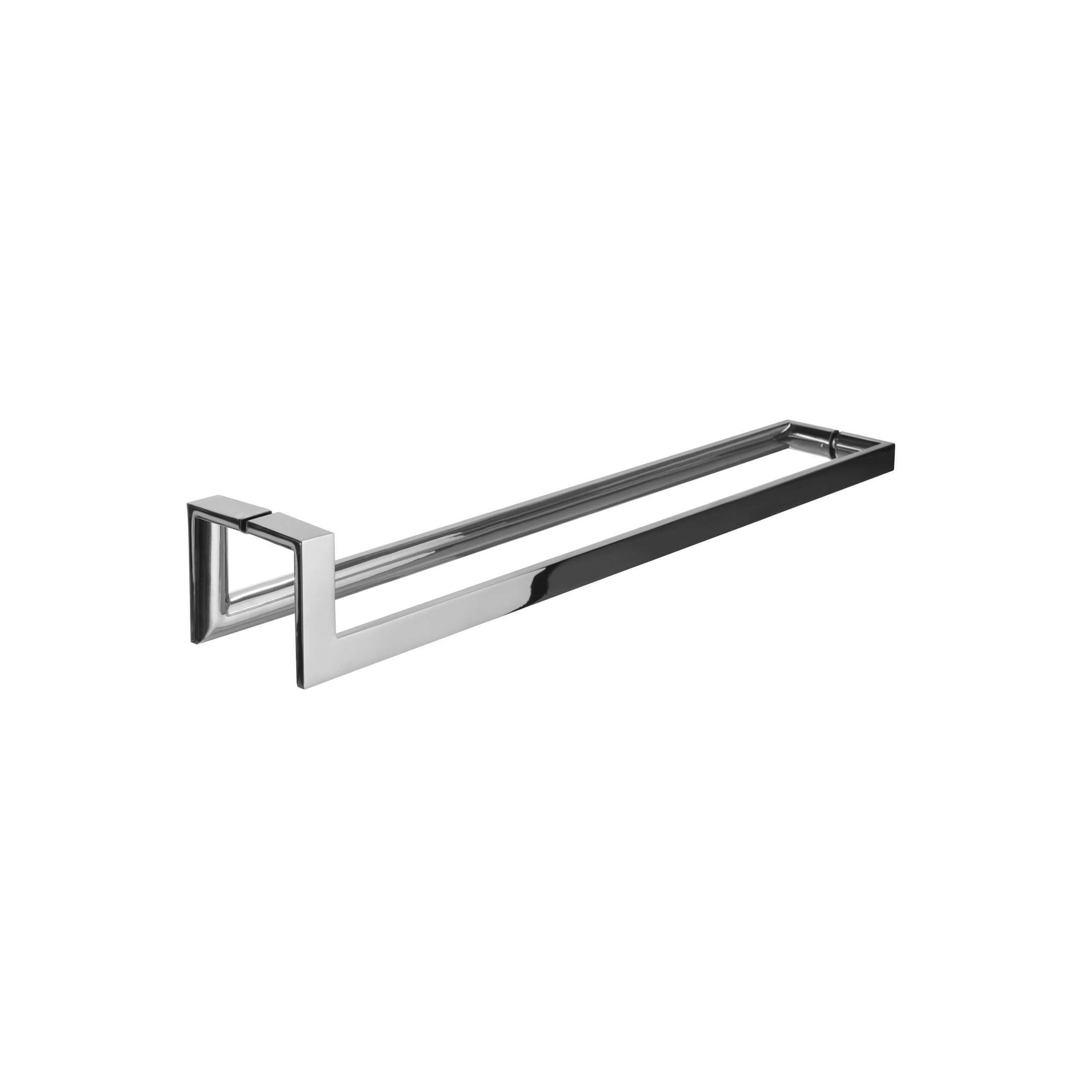 Polished stainless steel modern door handles - towel bar - back to back - product featured image - 24 inch length - product SKU JL 402-3 PSS