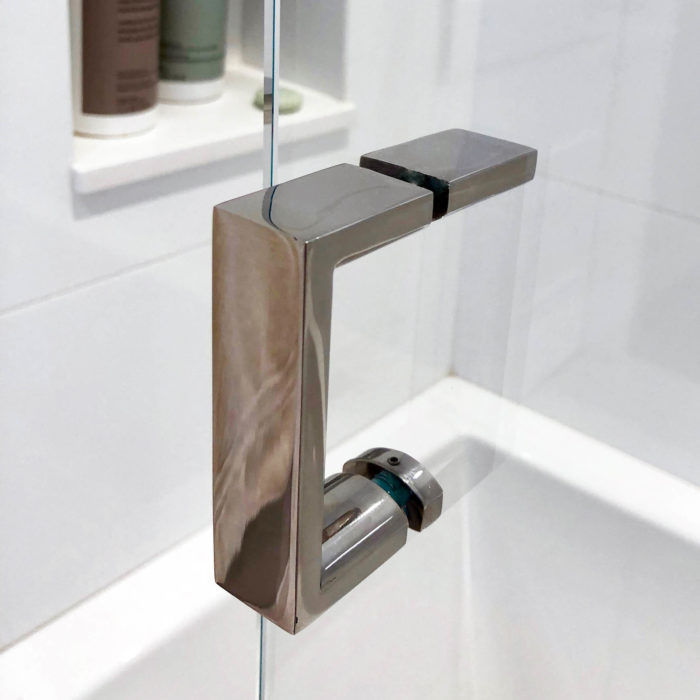 Glass shower door handle and pull knob - polished stainless steel finish - modern design