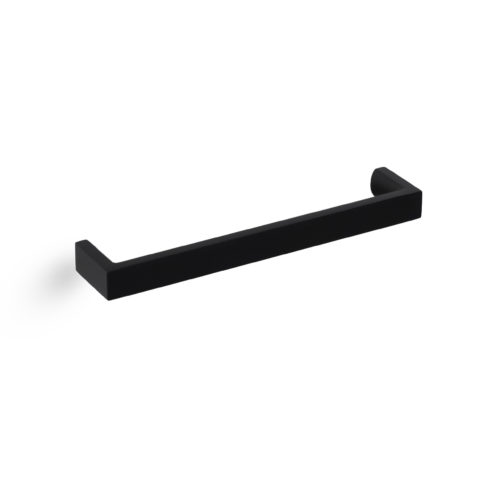 Matte black modern cabinet door pull - product featured image - 5 inch 128 mm length - product SKU I 201 BBL