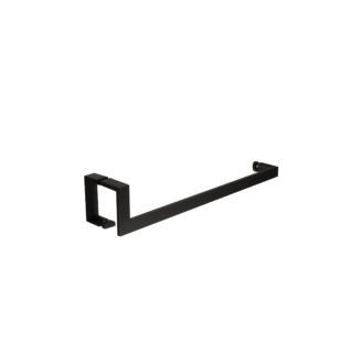 Matte black modern door handle and d pull - towel bar - product featured image - 18 inch length - product SKU JU 401-4 BBL