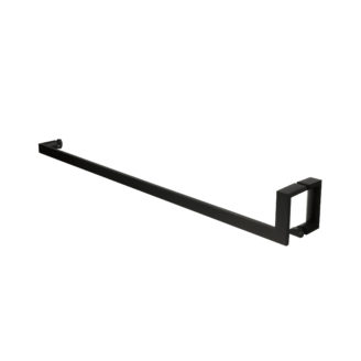 Matte black modern door handle and d pull - towel bar - product featured image - 18 inch length - product SKU LU 401-4 BBL