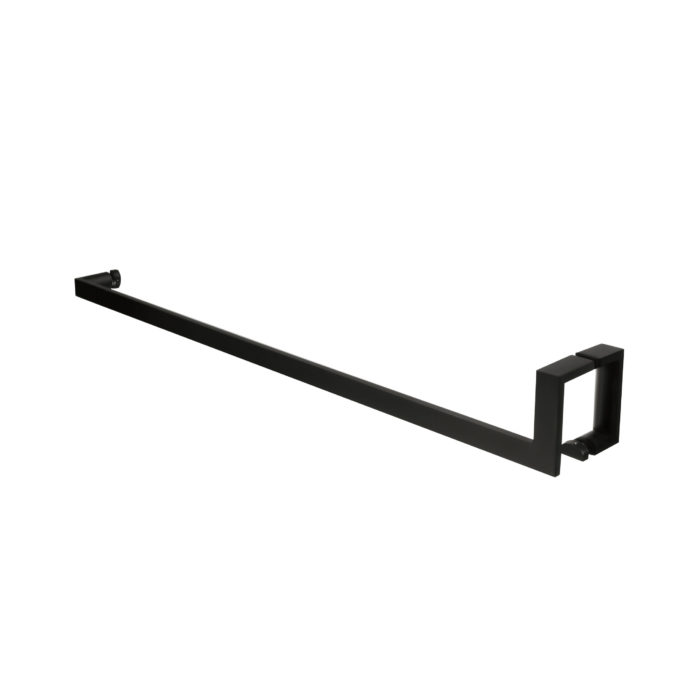 Matte black modern door handle and d pull - towel bar - product featured image - 30 inch length - product SKU LU 403-4 BBL