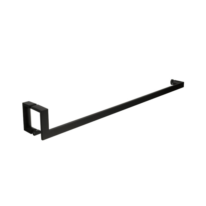 Matte black modern door handle and d pull - towel bar - product featured image - 30 inch length - product SKU JU 403-4 BBL