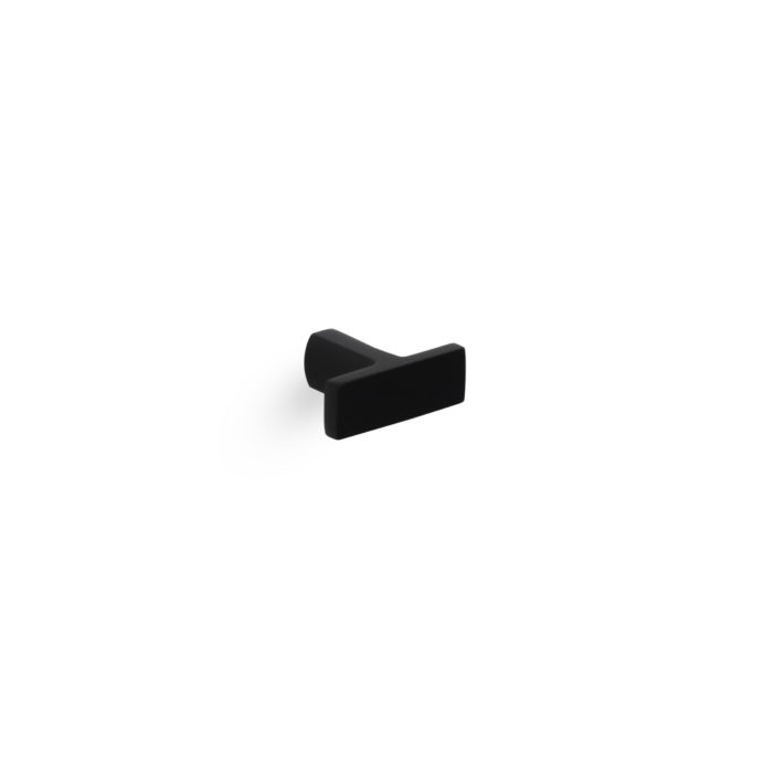 Matte black modern cabinet door knob - product featured image - product SKU T 301 BBL