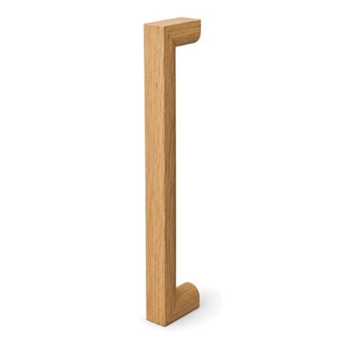 Solid white oak cabinet pull, D profile, 160 mm center to center, clear finish – JWL Hardware